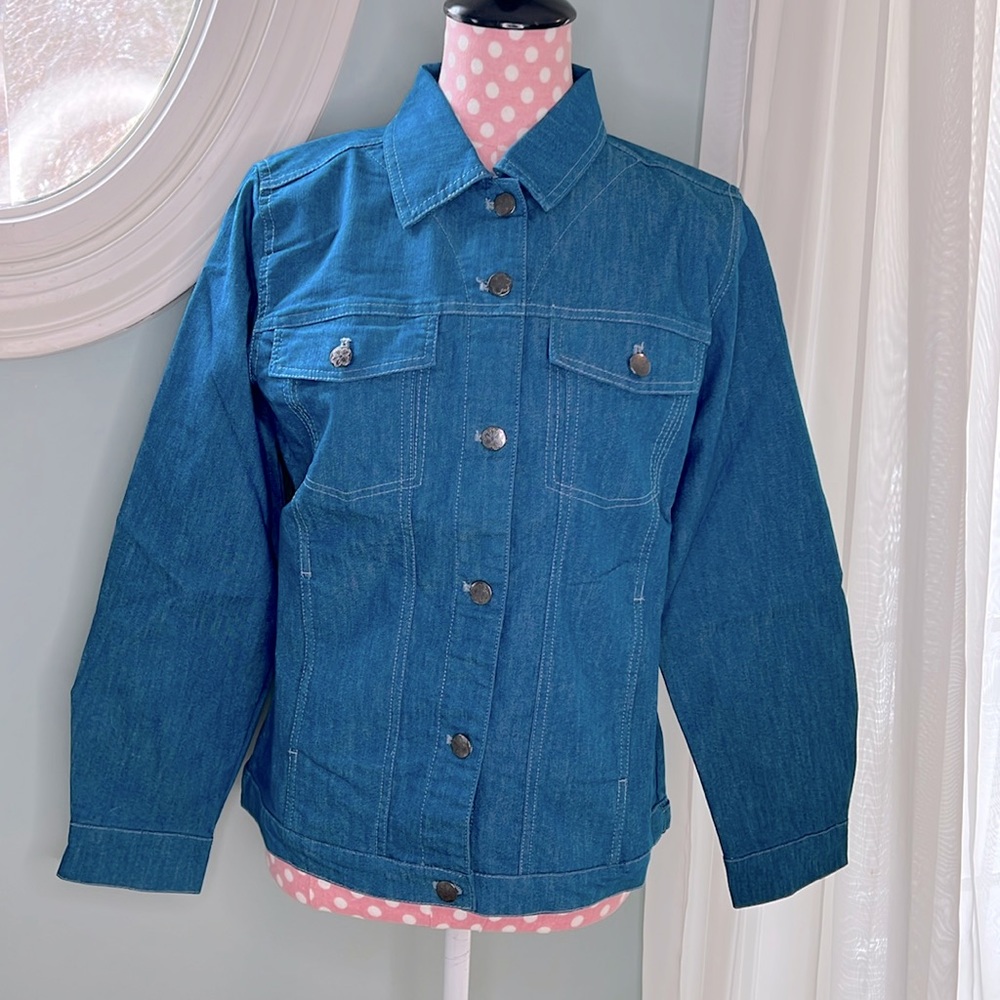 D & Co. Dark Teal Denim Jacket Size XS